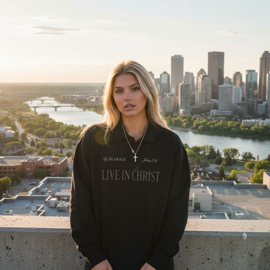 Live in Christ Polo Sweatshirt