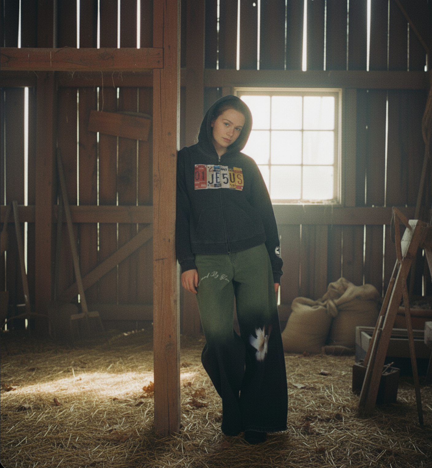 Route Jesus Distressed Zip-Up